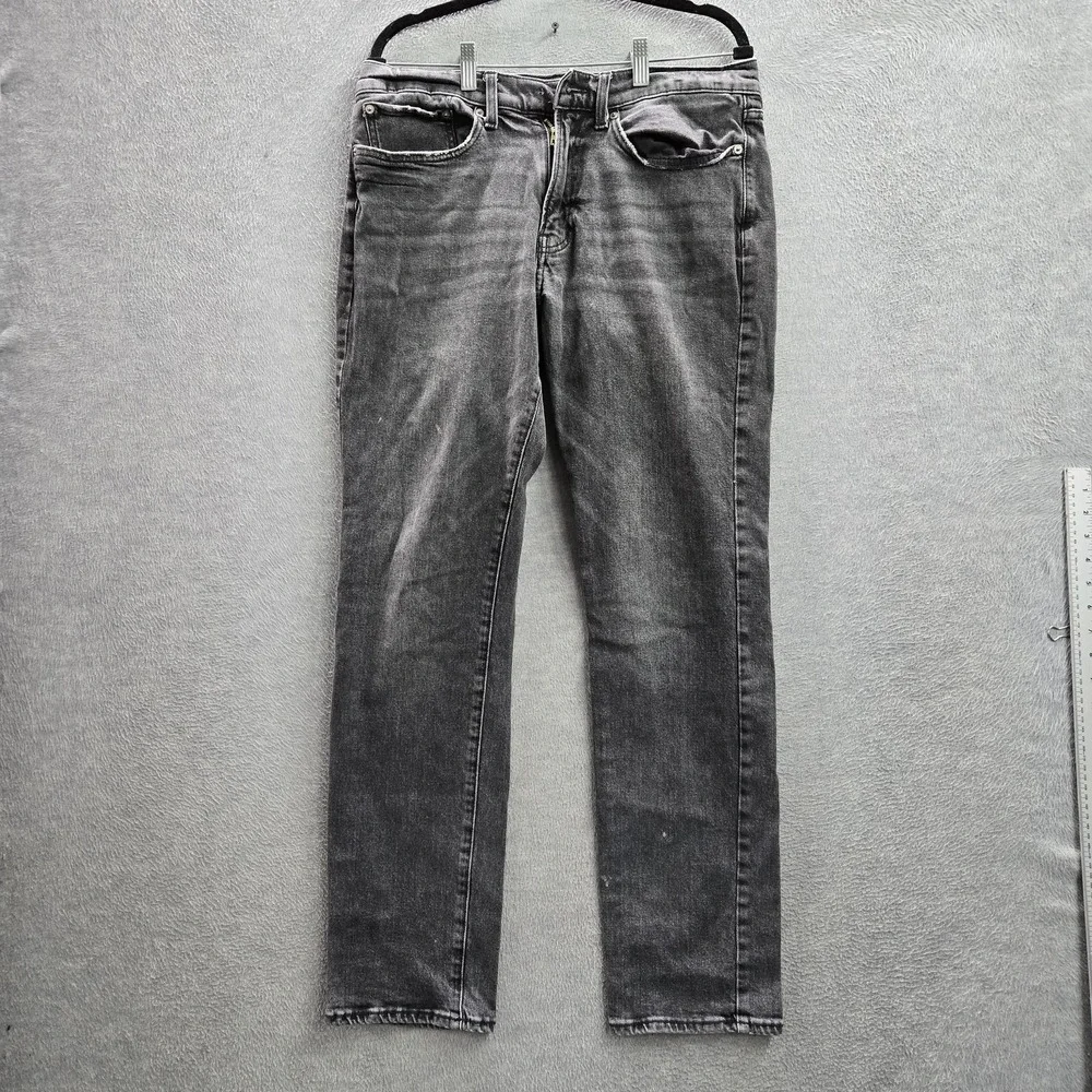 Lucky Brand Men Jeans 32X32 Gray Denim 121 Slim Straight Zipper 32